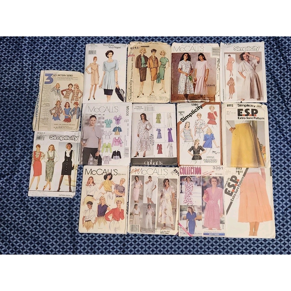 Vtg‎ Lot (14) CUT Women's Sz 10-20 Simplicity McCalls Butterick Sewing Patterns